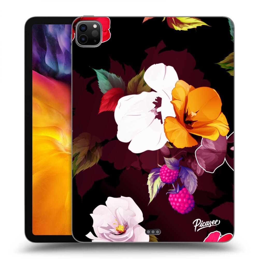 Picasee fekete szilikon tok az alábbi táblagépre Apple iPad Pro 11" 2022 M2 (4.generace) - Flowers and Berries