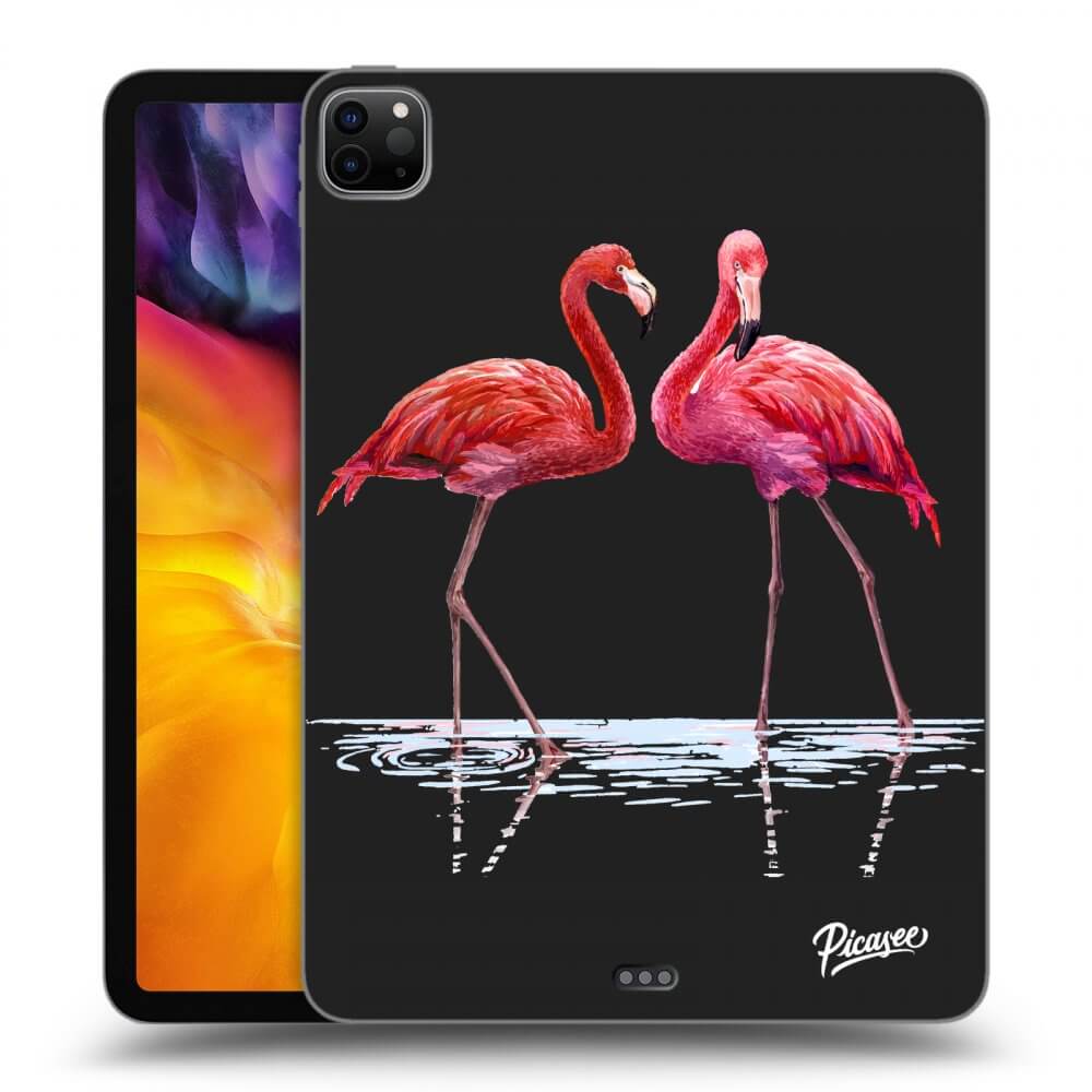 Picasee fekete szilikon tok az alábbi táblagépre Apple iPad Pro 11" 2022 M2 (4.generace) - Flamingos couple