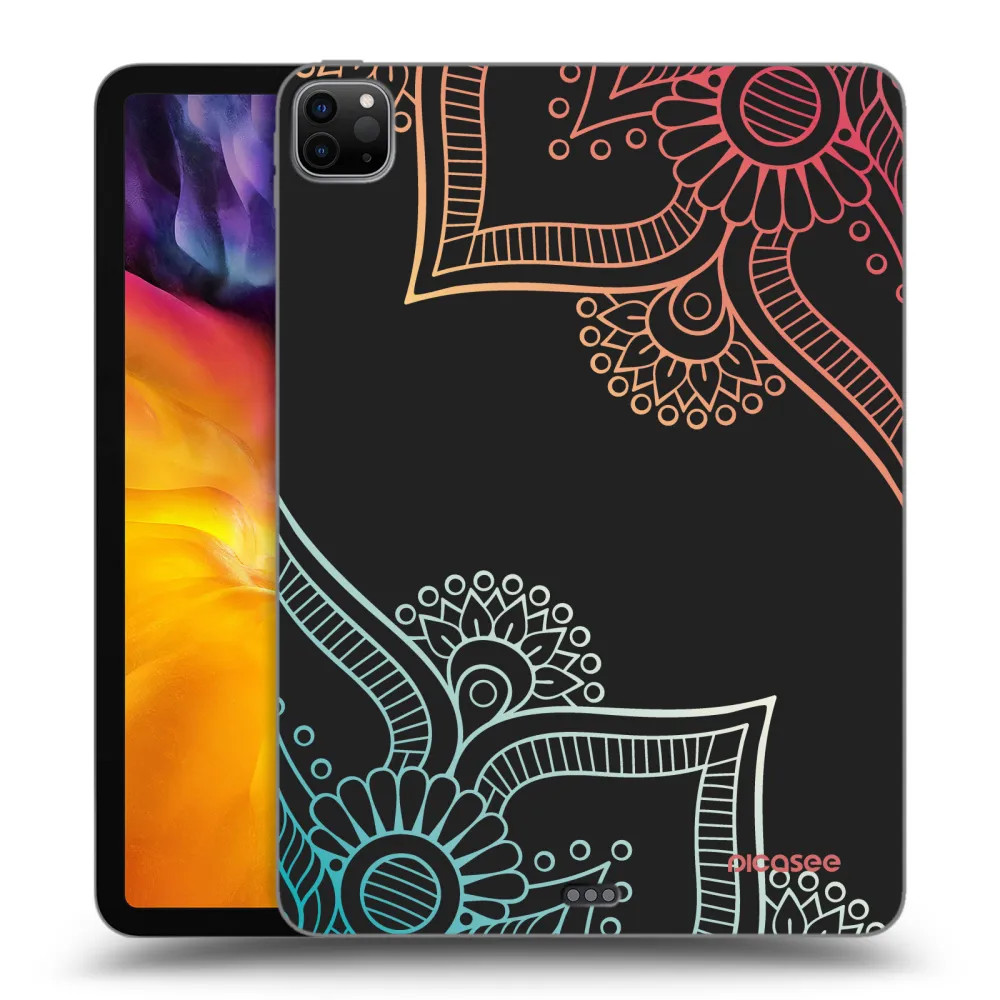 Picasee fekete szilikon tok az alábbi táblagépre Apple iPad Pro 11" 2022 M2 (4.generace) - Flowers pattern