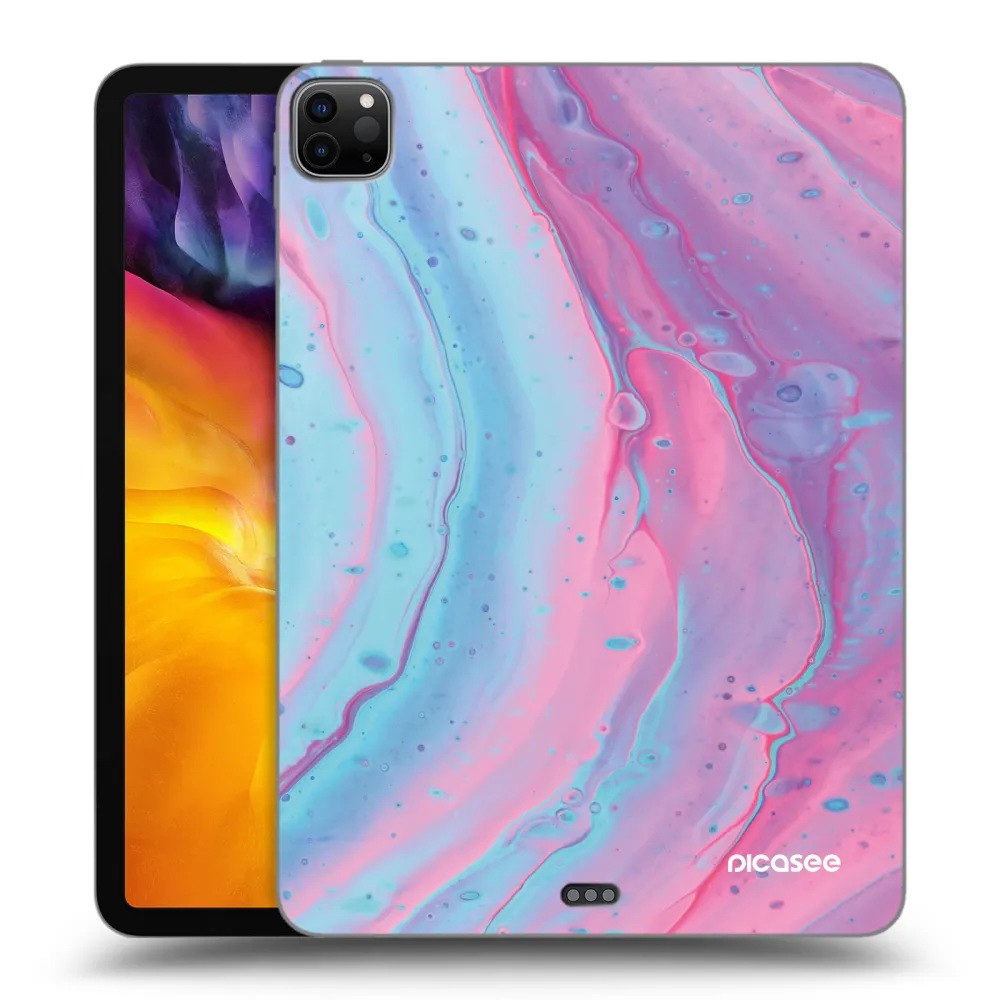 Picasee fekete szilikon tok az alábbi táblagépre Apple iPad Pro 11" 2022 M2 (4.generace) - Pink liquid