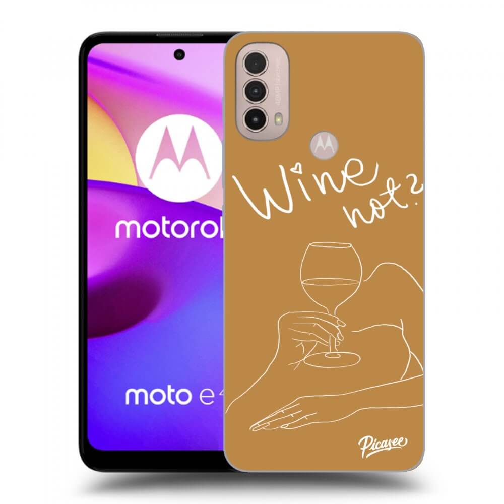 Picasee fekete szilikon tok az alábbi mobiltelefonokra Motorola Moto E40 - Wine not