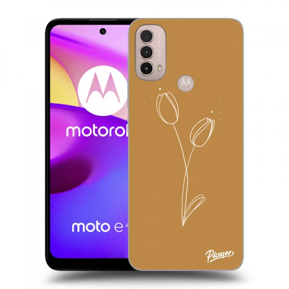 Picasee fekete szilikon tok az alábbi mobiltelefonokra Motorola Moto E40 - Tulips