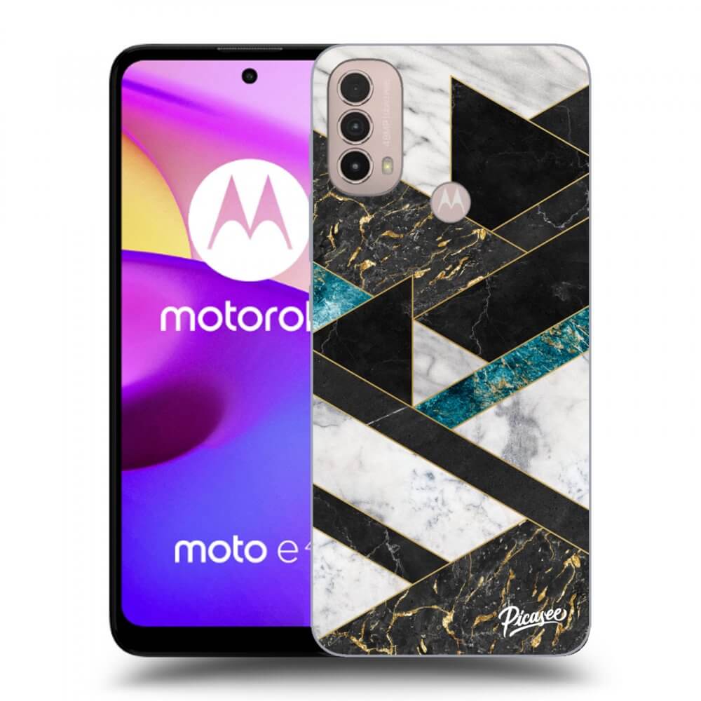 Picasee fekete szilikon tok az alábbi mobiltelefonokra Motorola Moto E40 - Dark geometry