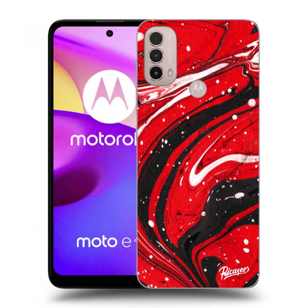 Picasee fekete szilikon tok az alábbi mobiltelefonokra Motorola Moto E40 - Red black