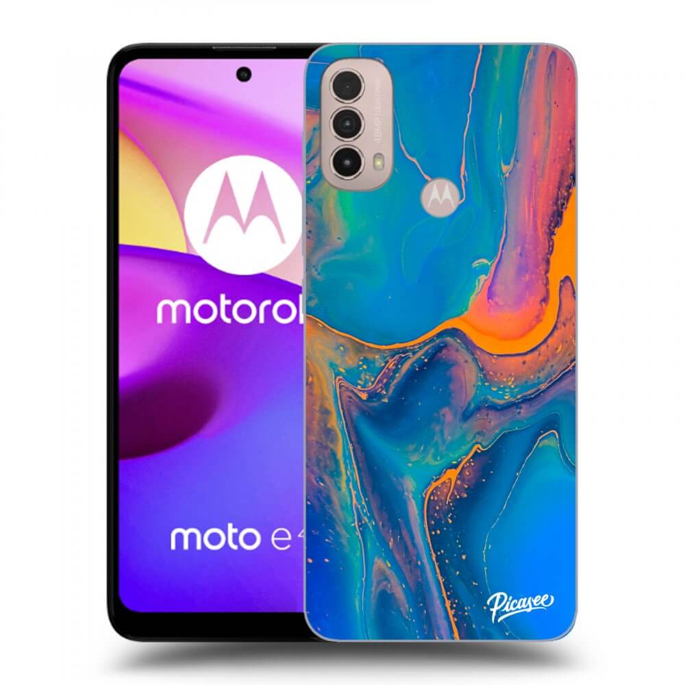 Picasee fekete szilikon tok az alábbi mobiltelefonokra Motorola Moto E40 - Rainbow