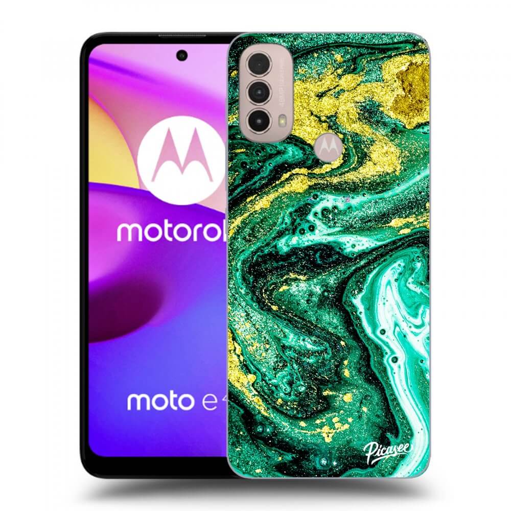 Picasee fekete szilikon tok az alábbi mobiltelefonokra Motorola Moto E40 - Green Gold