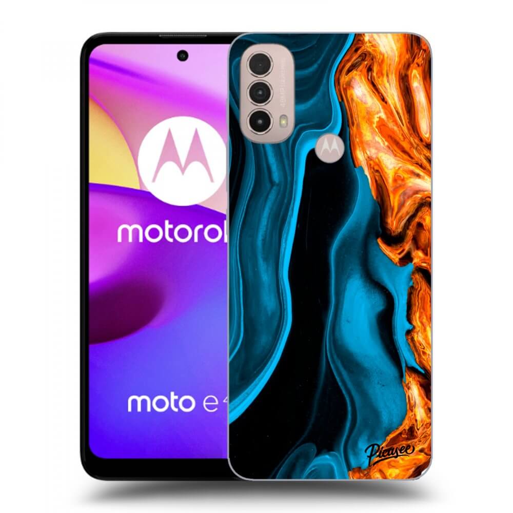 Picasee fekete szilikon tok az alábbi mobiltelefonokra Motorola Moto E40 - Gold blue