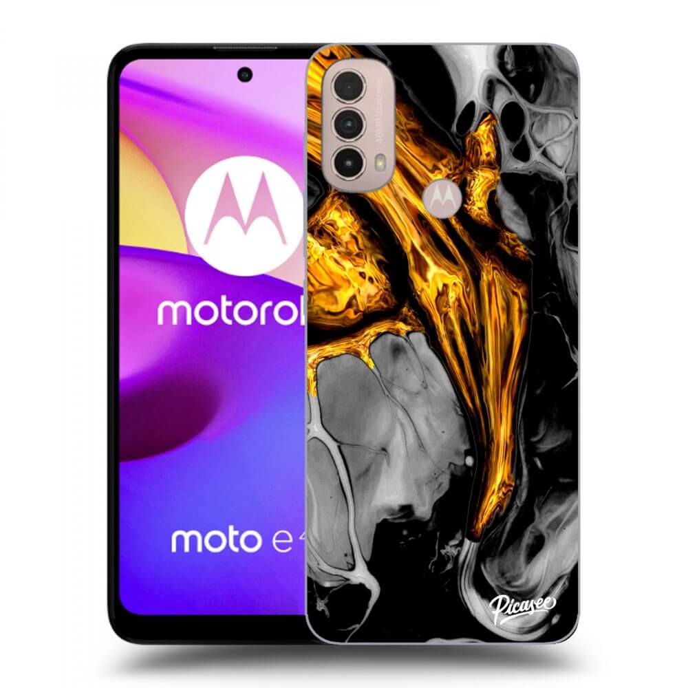 Picasee fekete szilikon tok az alábbi mobiltelefonokra Motorola Moto E40 - Black Gold
