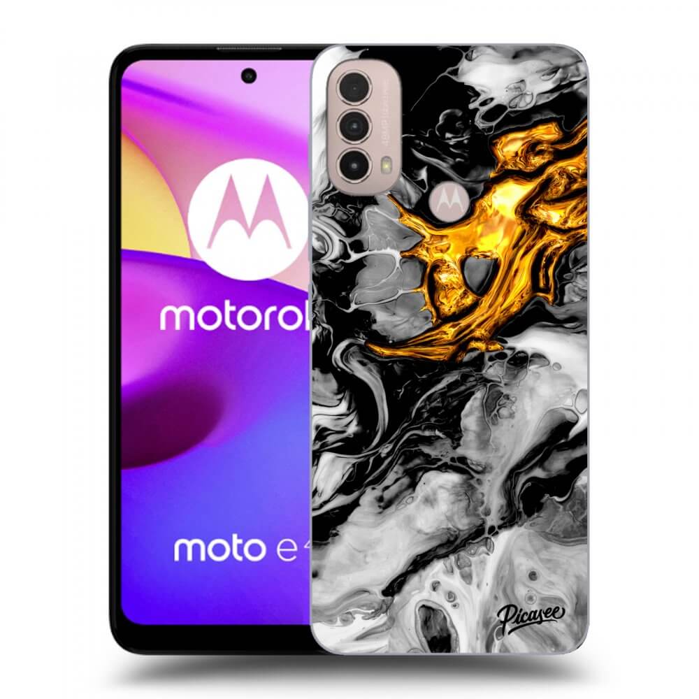 Picasee fekete szilikon tok az alábbi mobiltelefonokra Motorola Moto E40 - Black Gold 2