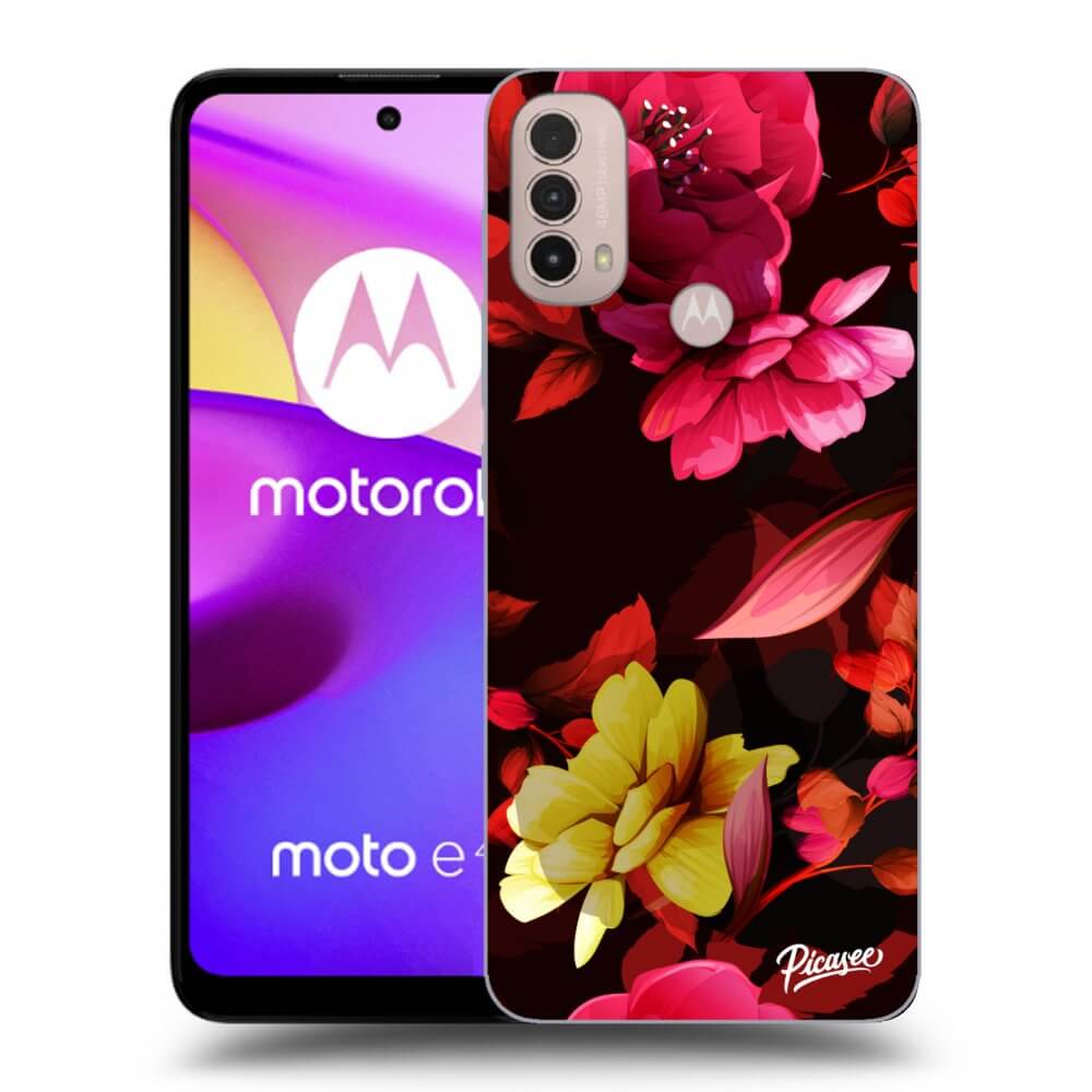 Picasee fekete szilikon tok az alábbi mobiltelefonokra Motorola Moto E40 - Dark Peonny