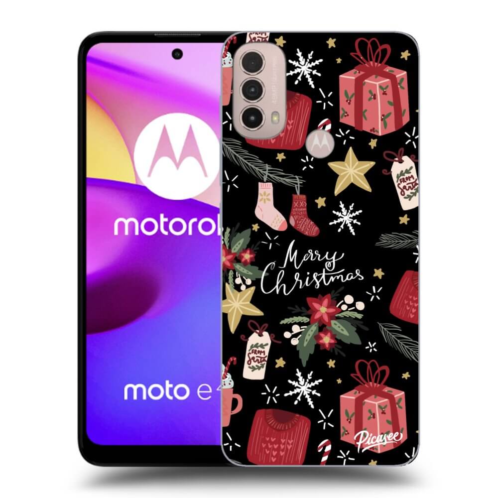 Picasee fekete szilikon tok az alábbi mobiltelefonokra Motorola Moto E40 - Christmas