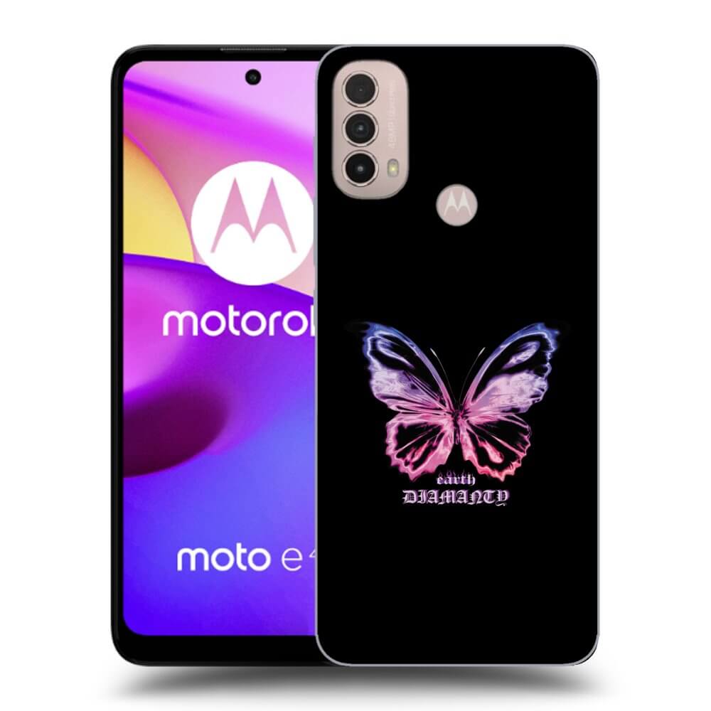 Picasee fekete szilikon tok az alábbi mobiltelefonokra Motorola Moto E40 - Diamanty Purple