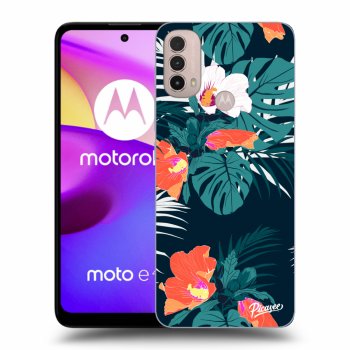 Picasee fekete szilikon tok az alábbi mobiltelefonokra Motorola Moto E40 - Monstera Color