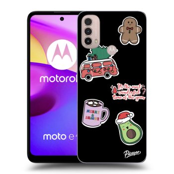 Picasee fekete szilikon tok az alábbi mobiltelefonokra Motorola Moto E40 - Christmas Stickers