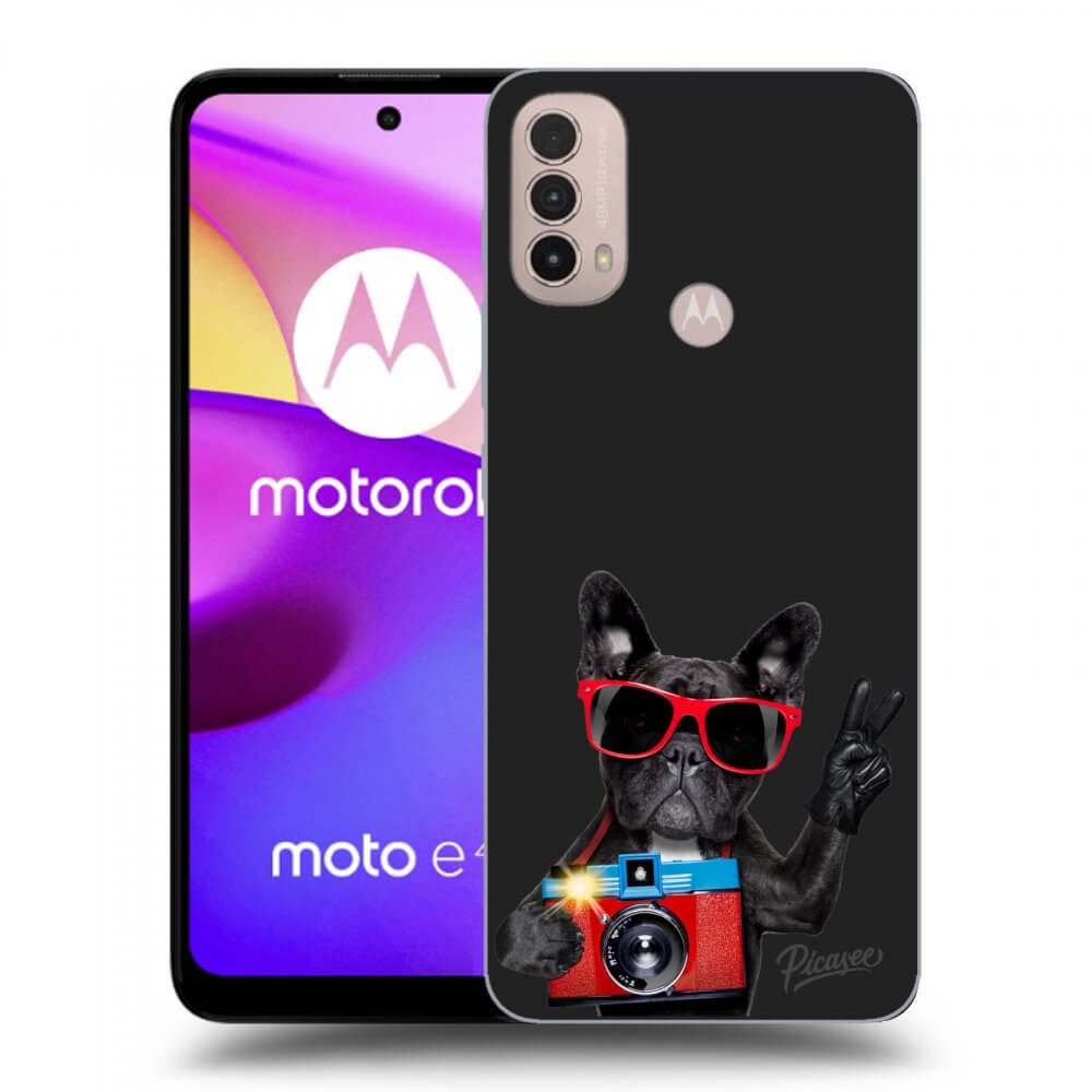 Picasee fekete szilikon tok az alábbi mobiltelefonokra Motorola Moto E40 - French Bulldog