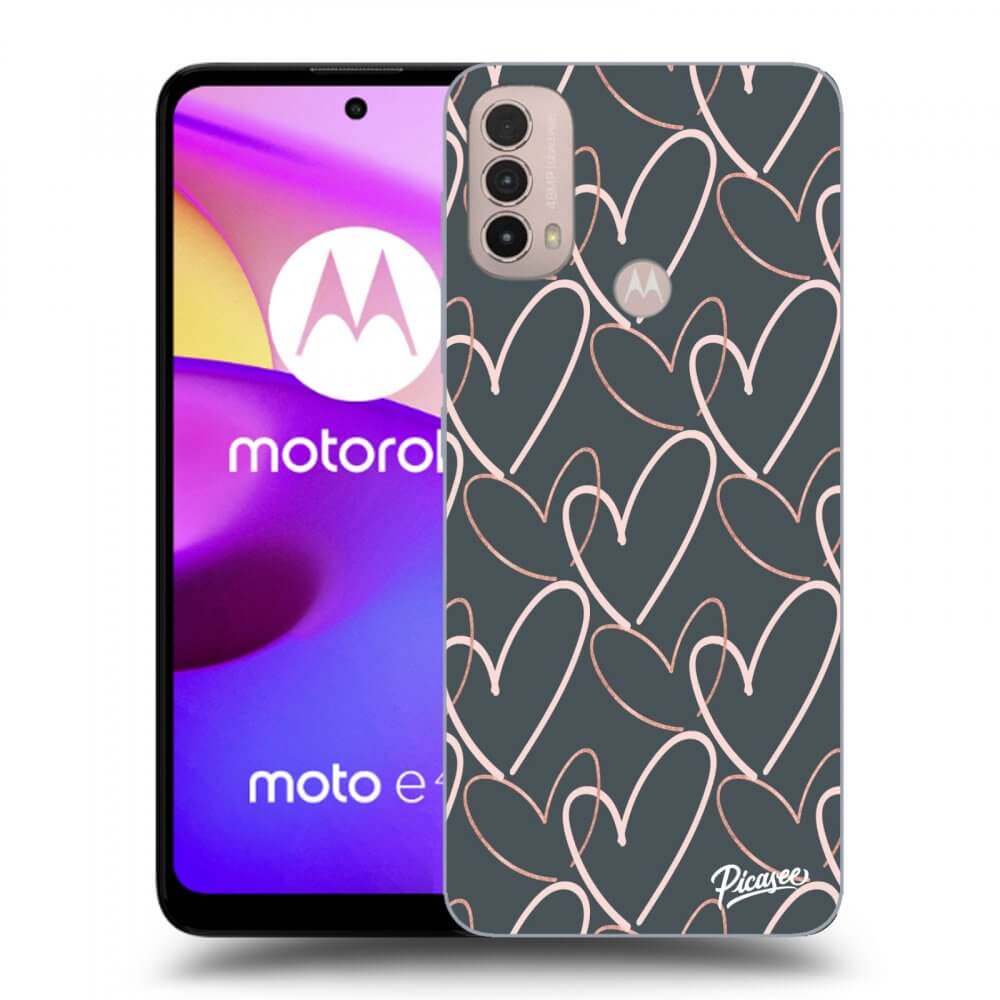 Picasee fekete szilikon tok az alábbi mobiltelefonokra Motorola Moto E40 - Lots of love