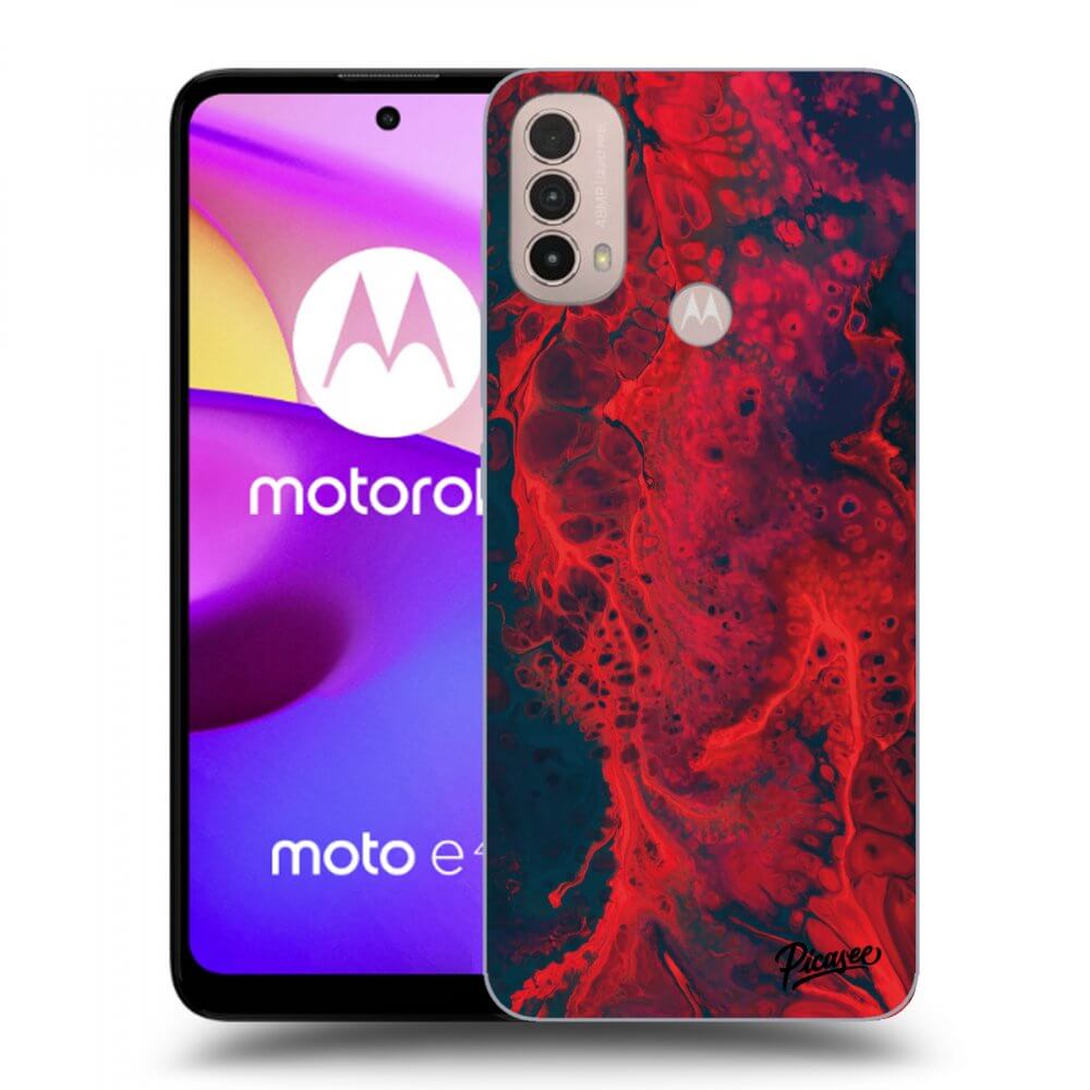 Picasee fekete szilikon tok az alábbi mobiltelefonokra Motorola Moto E40 - Organic red