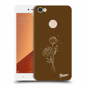 Picasee műanyag fekete tok az alábbi mobiltelefonra Xiaomi Redmi Note 5A Global - Brown flowers