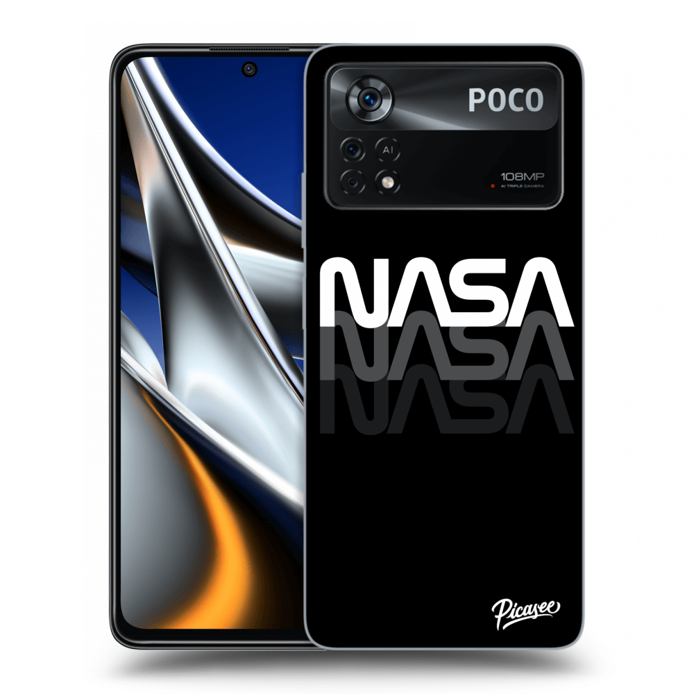 Picasee fekete szilikon tok az alábbi mobiltelefonokra Xiaomi Poco M4 Pro - NASA Triple