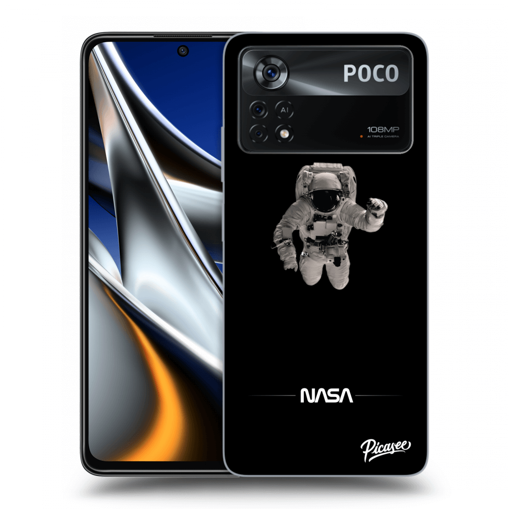 Picasee fekete szilikon tok az alábbi mobiltelefonokra Xiaomi Poco M4 Pro - Astronaut Minimal