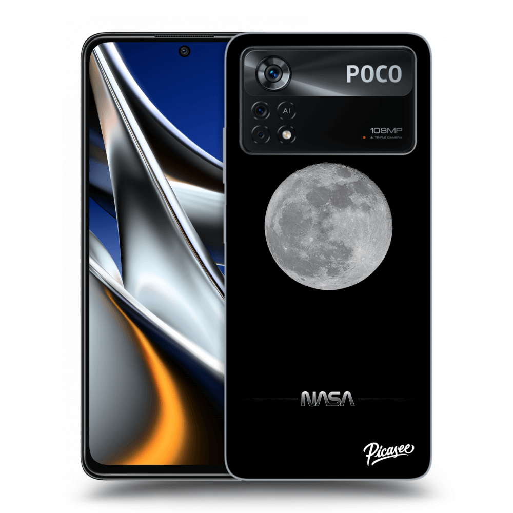 Picasee fekete szilikon tok az alábbi mobiltelefonokra Xiaomi Poco M4 Pro - Moon Minimal