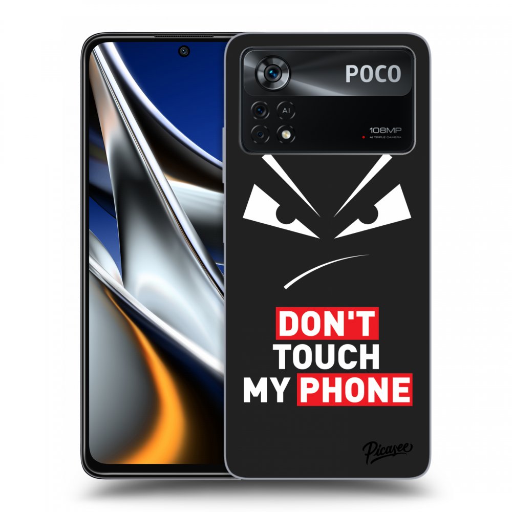Picasee fekete szilikon tok az alábbi mobiltelefonokra Xiaomi Poco M4 Pro - Evil Eye - Transparent