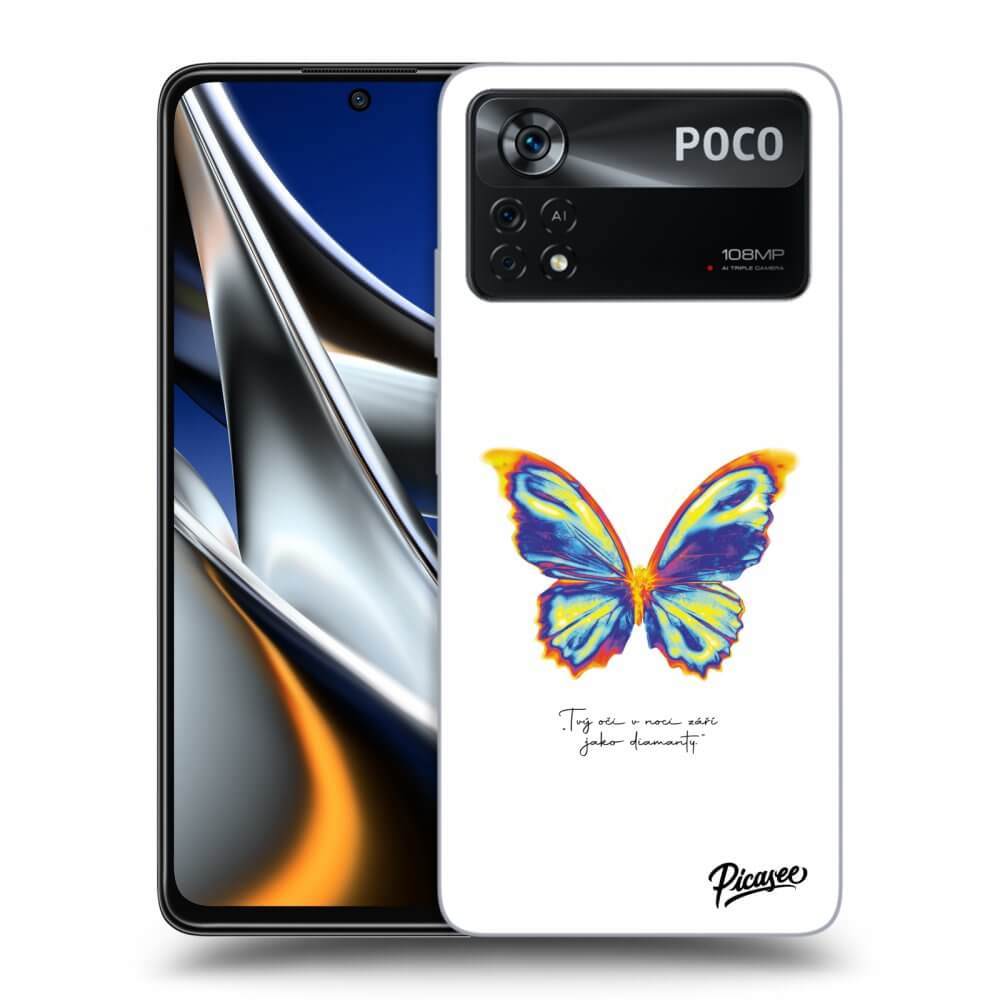 Picasee fekete szilikon tok az alábbi mobiltelefonokra Xiaomi Poco M4 Pro - Diamanty White