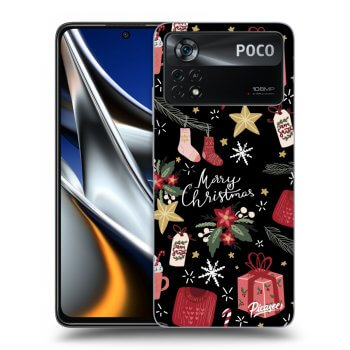 Picasee fekete szilikon tok az alábbi mobiltelefonokra Xiaomi Poco M4 Pro - Christmas
