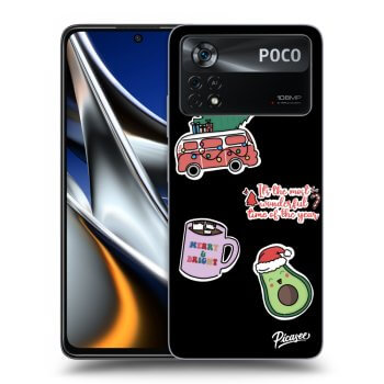 Picasee fekete szilikon tok az alábbi mobiltelefonokra Xiaomi Poco M4 Pro - Christmas Stickers