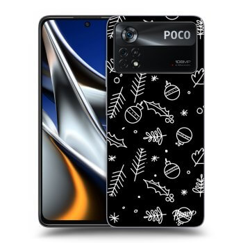 Picasee fekete szilikon tok az alábbi mobiltelefonokra Xiaomi Poco M4 Pro - Mistletoe