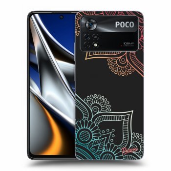 Picasee fekete szilikon tok az alábbi mobiltelefonokra Xiaomi Poco M4 Pro - Flowers pattern