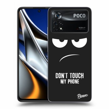 Picasee fekete szilikon tok az alábbi mobiltelefonokra Xiaomi Poco M4 Pro - Don't Touch My Phone