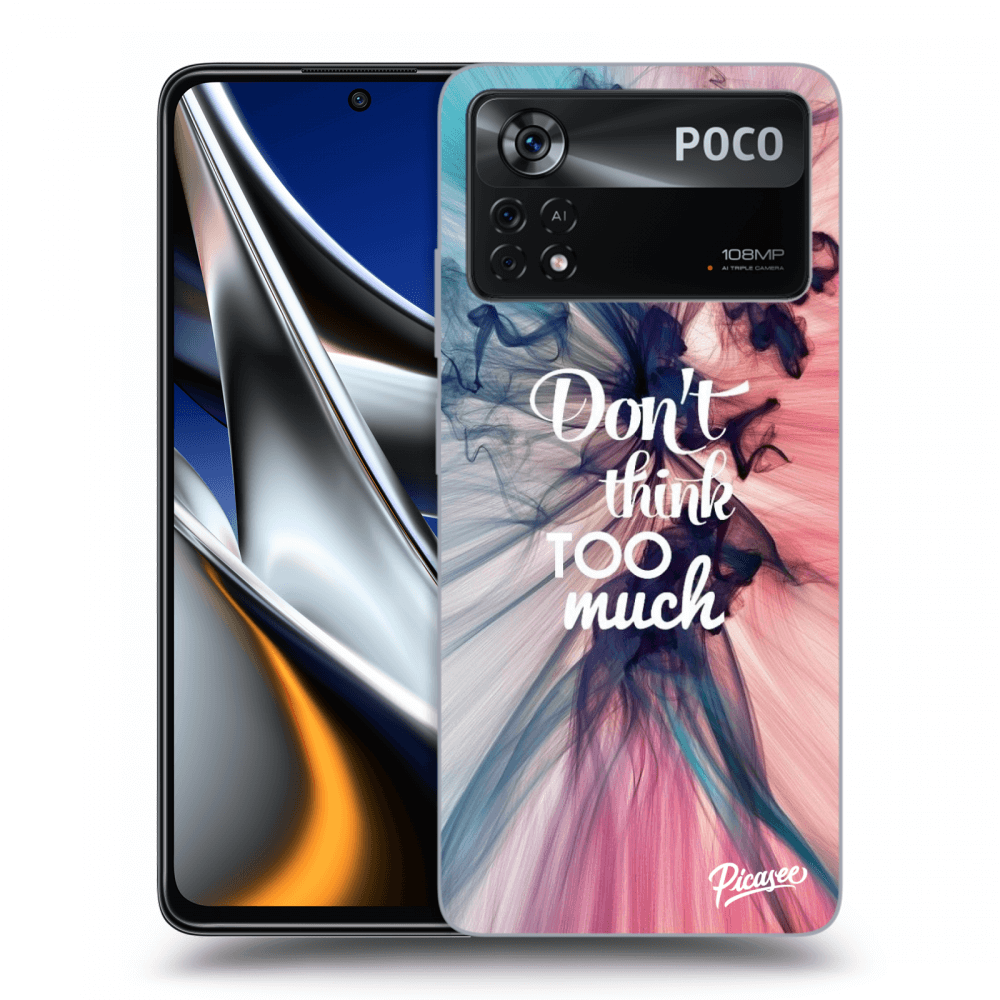 Picasee fekete szilikon tok az alábbi mobiltelefonokra Xiaomi Poco M4 Pro - Don't think TOO much