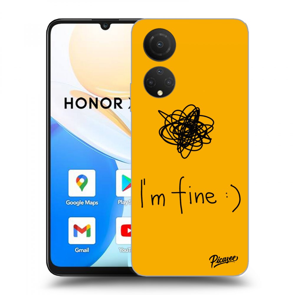 Picasee fekete szilikon tok az alábbi mobiltelefonokra Honor X7 - I am fine
