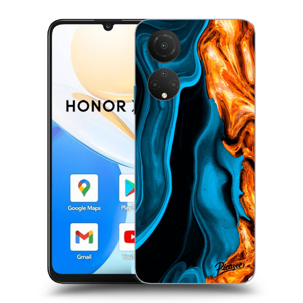 Picasee átlátszó szilikon tok az alábbi mobiltelefonokra Honor X7 - Gold blue