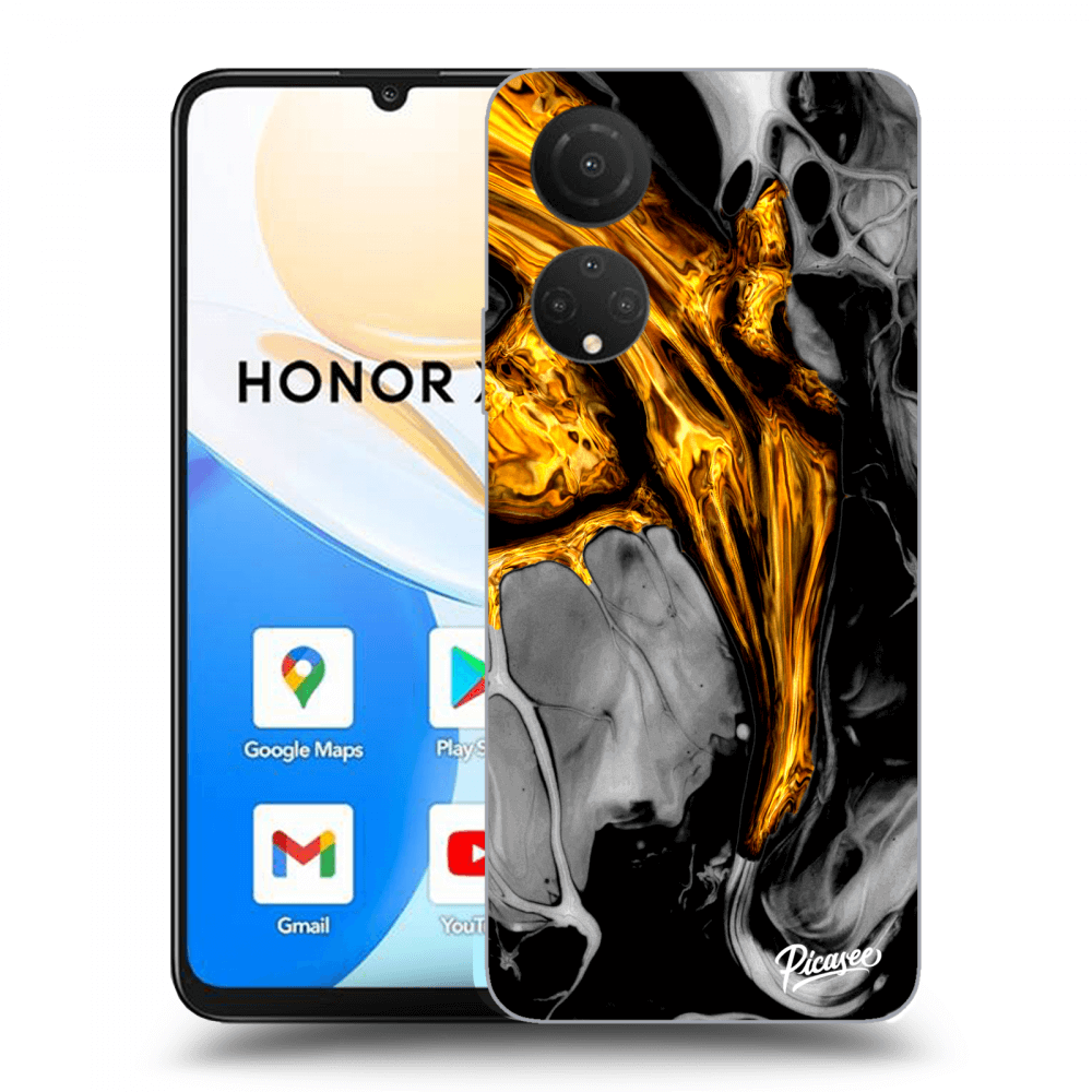 Picasee fekete szilikon tok az alábbi mobiltelefonokra Honor X7 - Black Gold