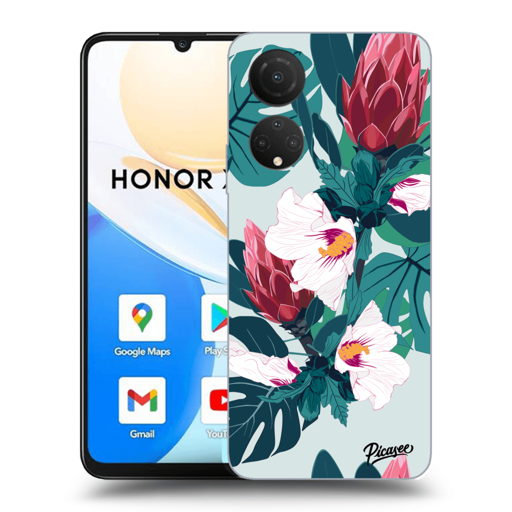 Picasee fekete szilikon tok az alábbi mobiltelefonokra Honor X7 - Rhododendron