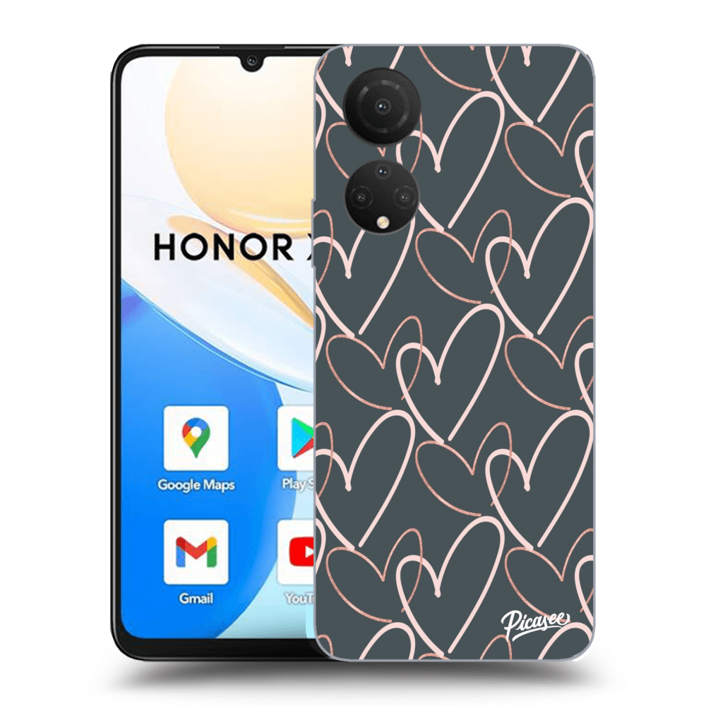 Picasee fekete szilikon tok az alábbi mobiltelefonokra Honor X7 - Lots of love