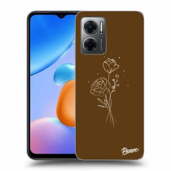 Szilikon tok erre a típusra Xiaomi Redmi 10 5G - Brown flowers