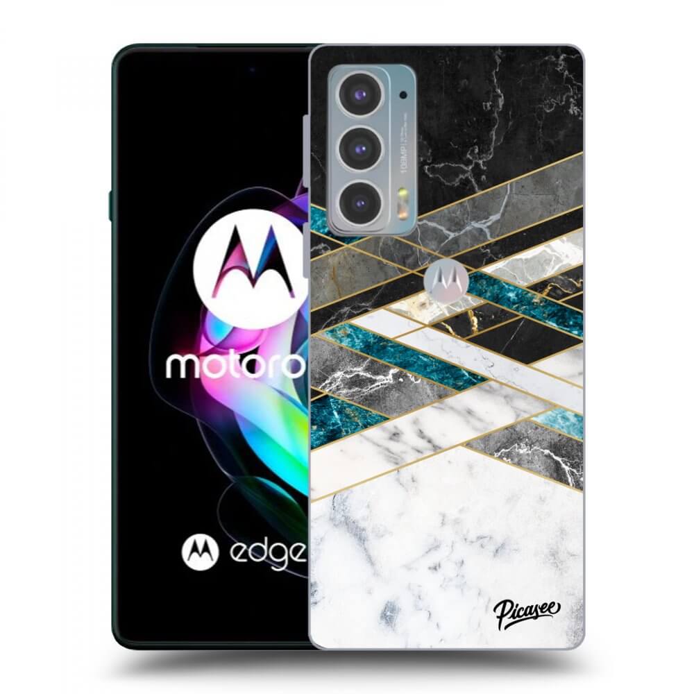 Picasee átlátszó szilikon tok az alábbi mobiltelefonokra Motorola Edge 20 - Black & White geometry