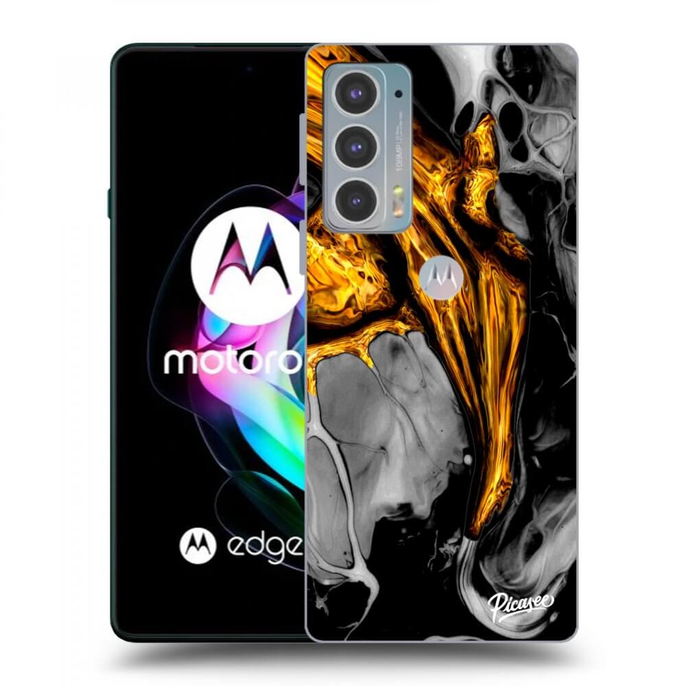 Picasee átlátszó szilikon tok az alábbi mobiltelefonokra Motorola Edge 20 - Black Gold
