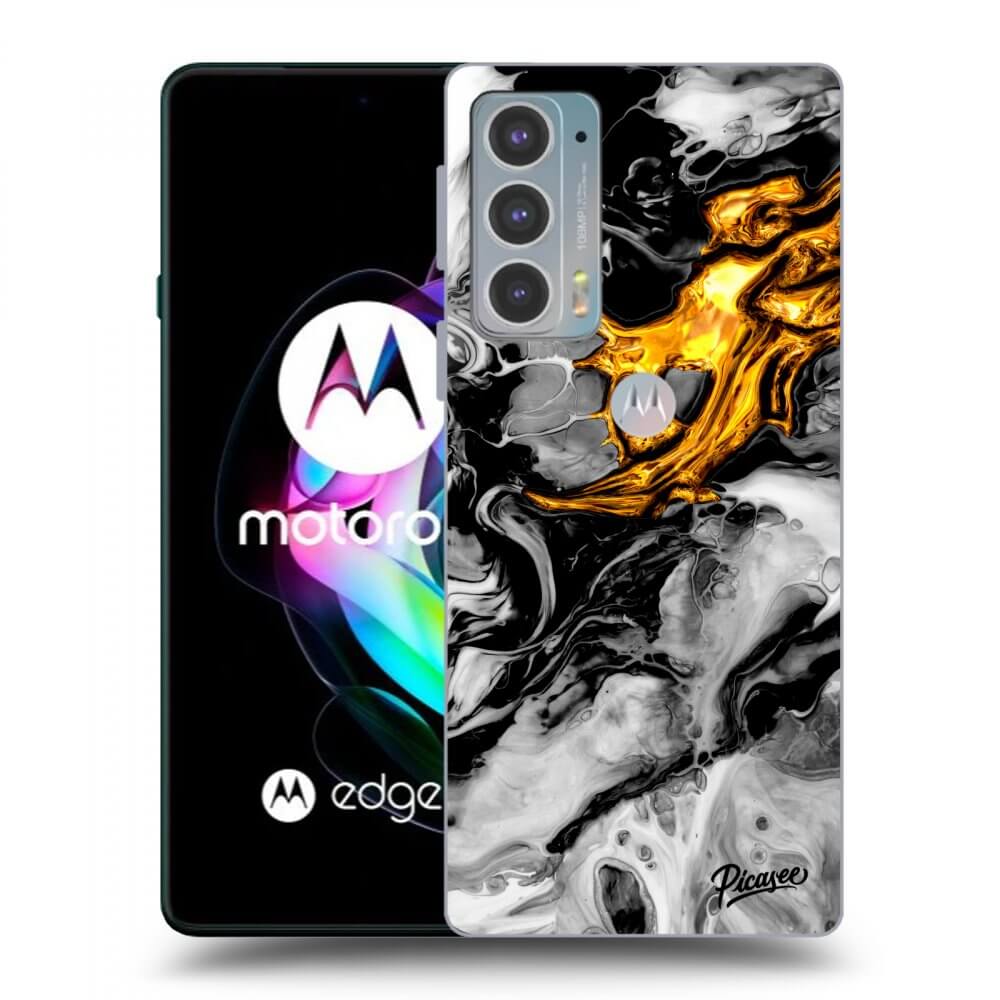 Picasee fekete szilikon tok az alábbi mobiltelefonokra Motorola Edge 20 - Black Gold 2
