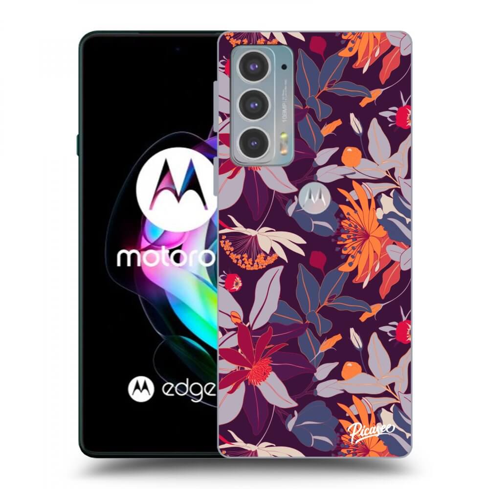 Picasee fekete szilikon tok az alábbi mobiltelefonokra Motorola Edge 20 - Purple Leaf