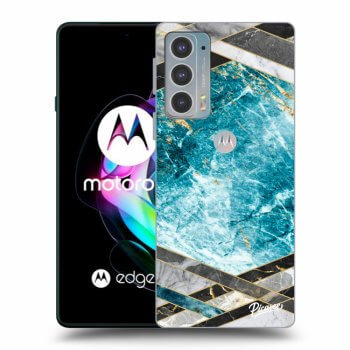 Picasee fekete szilikon tok az alábbi mobiltelefonokra Motorola Edge 20 - Blue geometry