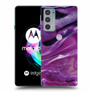Picasee fekete szilikon tok az alábbi mobiltelefonokra Motorola Edge 20 - Purple glitter