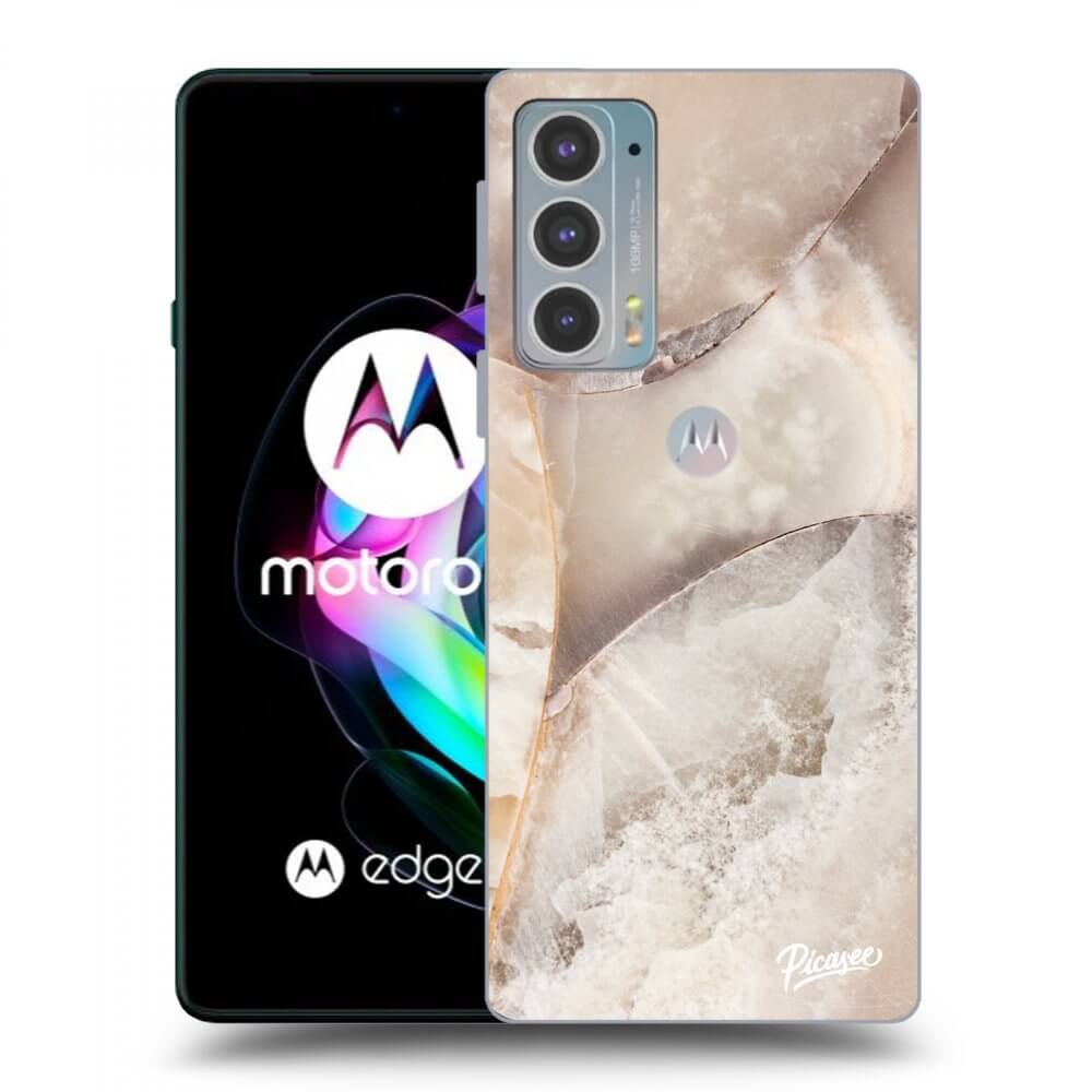 Picasee fekete szilikon tok az alábbi mobiltelefonokra Motorola Edge 20 - Cream marble