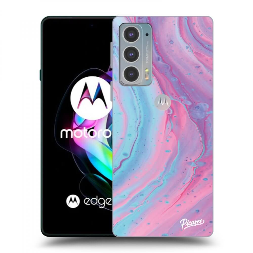 Picasee fekete szilikon tok az alábbi mobiltelefonokra Motorola Edge 20 - Pink liquid