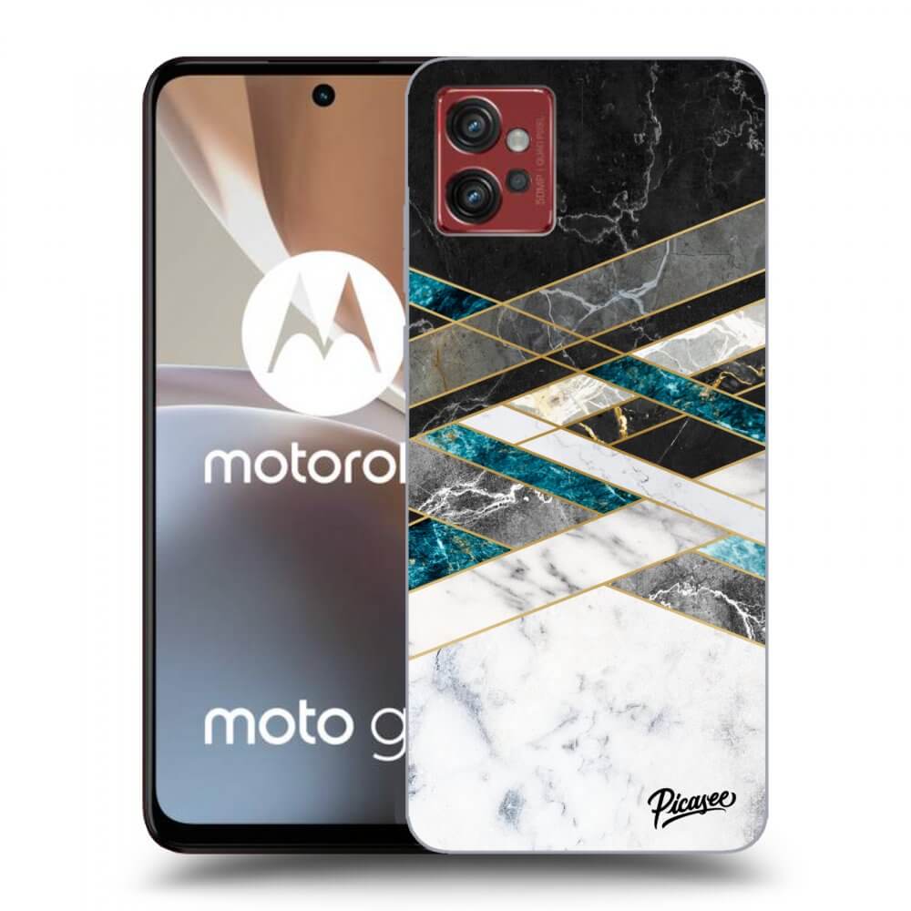 Picasee fekete szilikon tok az alábbi mobiltelefonokra Motorola Moto G32 - Black & White geometry