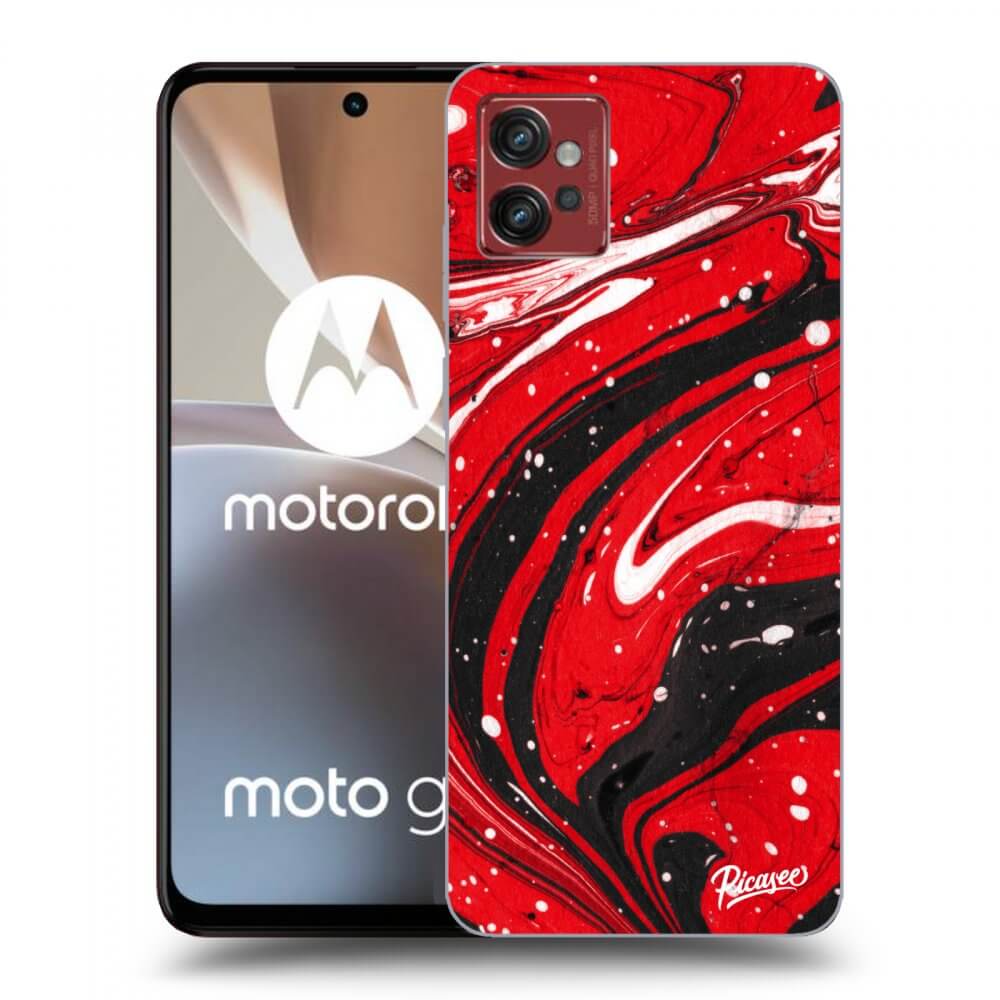 Picasee átlátszó szilikon tok az alábbi mobiltelefonokra Motorola Moto G32 - Red black