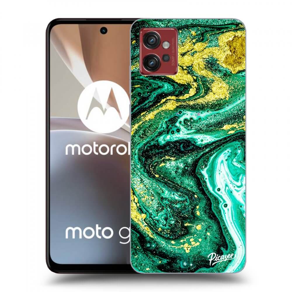 Picasee átlátszó szilikon tok az alábbi mobiltelefonokra Motorola Moto G32 - Green Gold